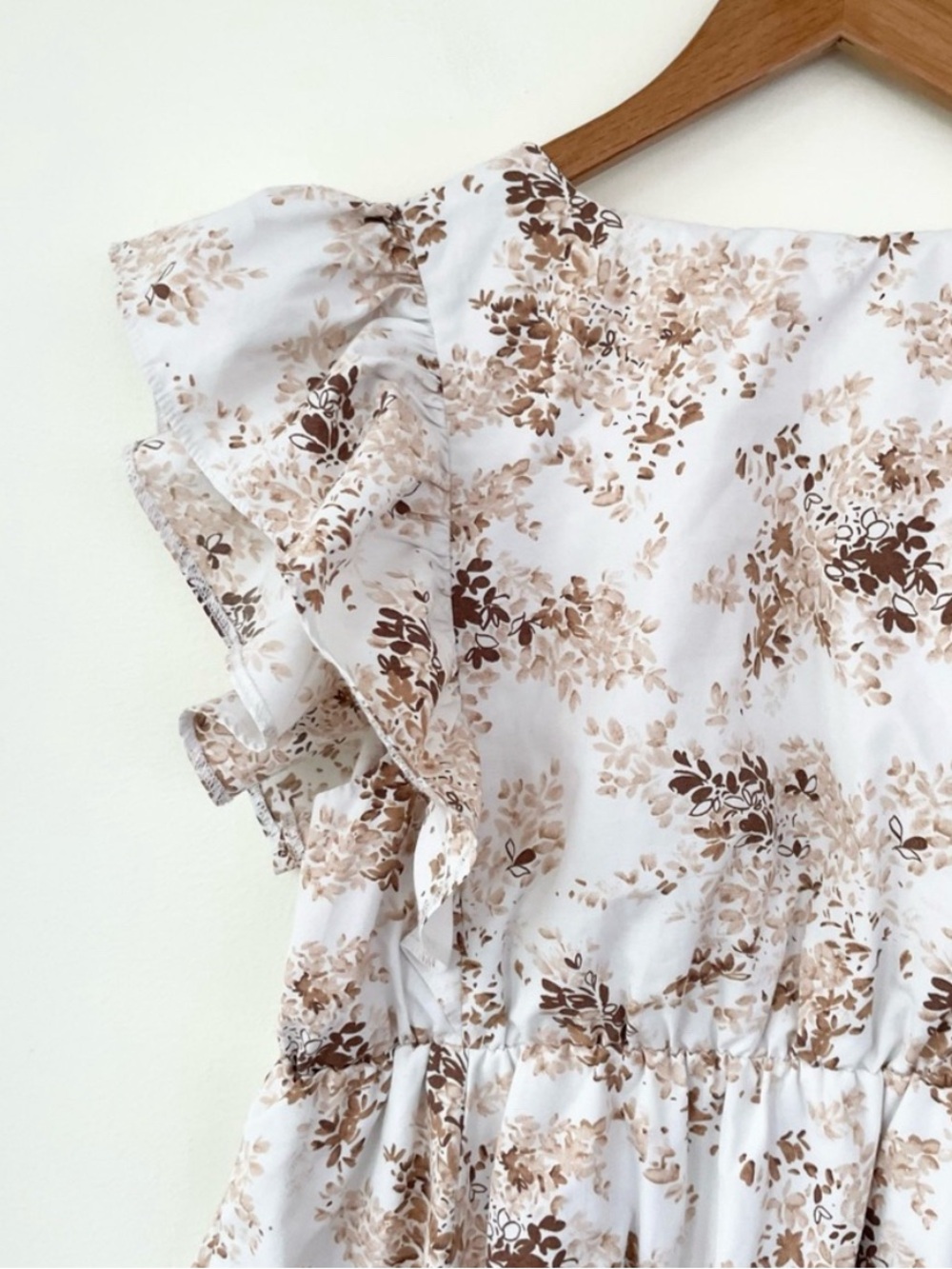 Abercrombie & Fitch Floral Babydoll Midi Dress Ruffle Sleeve L Large - Picture 6 of 7
